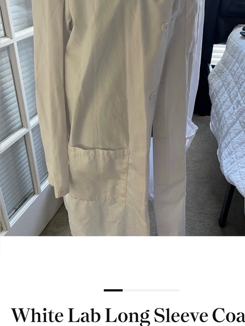 Men's White Long Sleeve Lab Coat